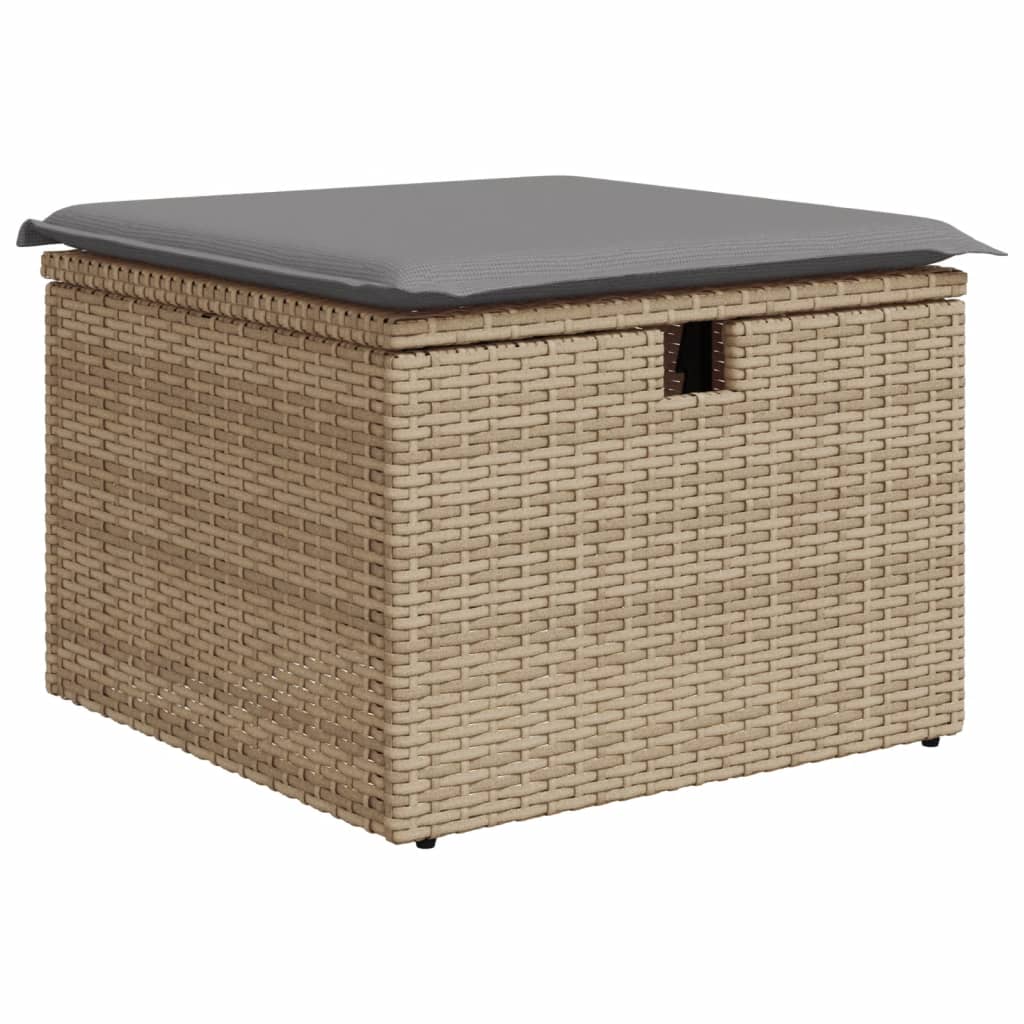 Set Divani da Giardino 11 pz con Cuscini Beige in Polyrattan 3276505