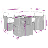 Set Divani da Giardino 5 pz con Cuscini in Polyrattan Nerocod mxl 88711