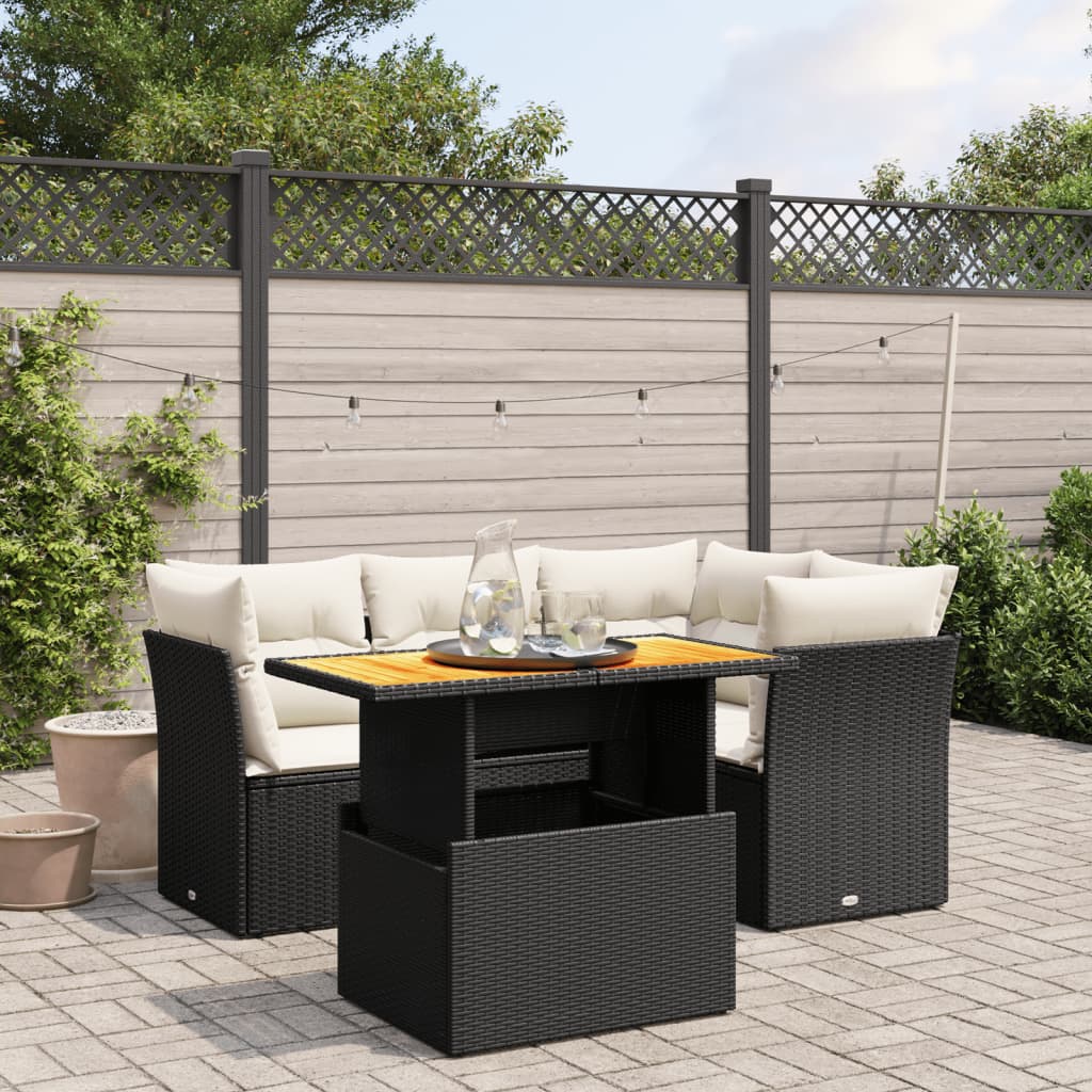 Set Divani da Giardino 5 pz con Cuscini in Polyrattan Nerocod mxl 88711