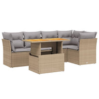 Set Divano da Giardino 5 pz con Cuscini Beige in Polyrattan 3270821