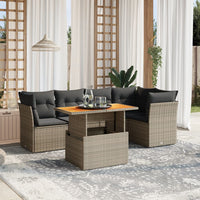 Set Divano da Giardino 5 pz con Cuscini Grigio in Polyrattan 3270822