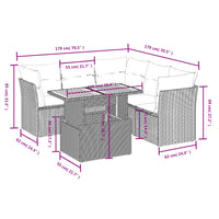 Set Divani da Giardino 5 pz con Cuscini in Polyrattan Nerocod mxl 114372