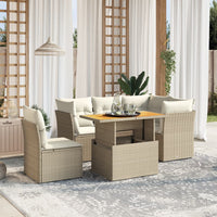 Set Divano da Giardino 5 pz con Cuscini Beige in Polyrattan 3270834