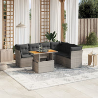 Set Divani da Giardino 7 pz con Cuscini Grigio in Polyrattan 3270850