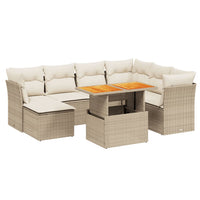 Set Divano da Giardino 8 pz con Cuscini Beige in Polyrattan 3270953