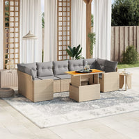 Set Divano da Giardino 8 pz con Cuscini Beige in Polyrattan 3271227