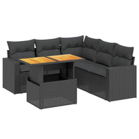 Set Divano da Giardino 6 pz con Cuscini Nero in Polyrattancod mxl 88568