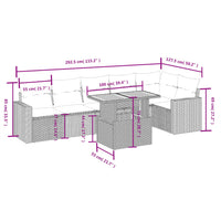 Set Divani da Giardino 7 pz con Cuscini Beige in Polyrattan 3271325