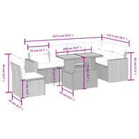 Set Divani da Giardino 7 pz con Cuscini Beige in Polyrattan 3271339