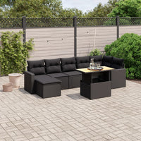 Set Divani da Giardino con Cuscini 8 pz Nero in Polyrattan 3271419