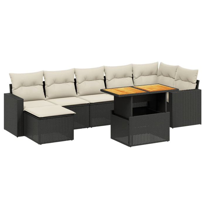 Set Divani da Giardino con Cuscini 8 pz Nero in Polyrattancod mxl 90248