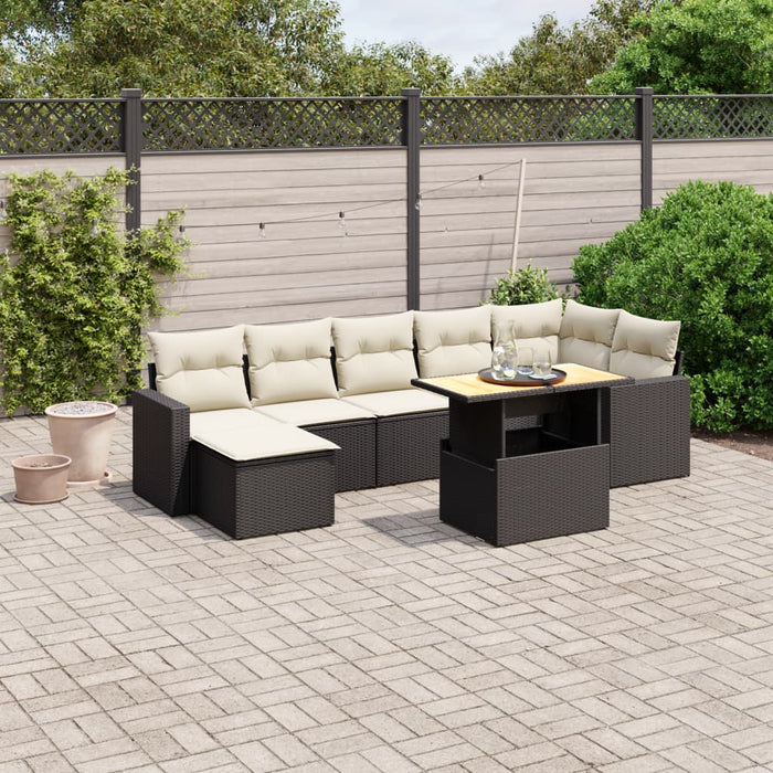 Set Divani da Giardino con Cuscini 8 pz Nero in Polyrattancod mxl 90248