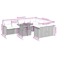 Set Divano da Giardino 10 pz con Cuscini Grigio in Polyrattan 3271473