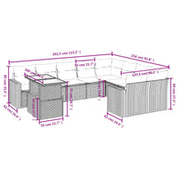 Set Divani da Giardino 10pz con Cuscini in Polyrattan Nerocod mxl 114125