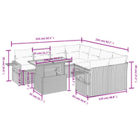 Set Divano da Giardino 8 pz con Cuscini Beige in Polyrattan 3271682