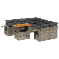 Set Divano da Giardino 8 pz con Cuscini Grigio in Polyrattan 3271683