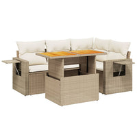 Set Divano da Giardino 5 pz con Cuscini Beige in Polyrattan 3271737