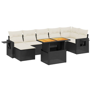 Set Divani da Giardino con Cuscini 8 pz Nero in Polyrattancod mxl 114364