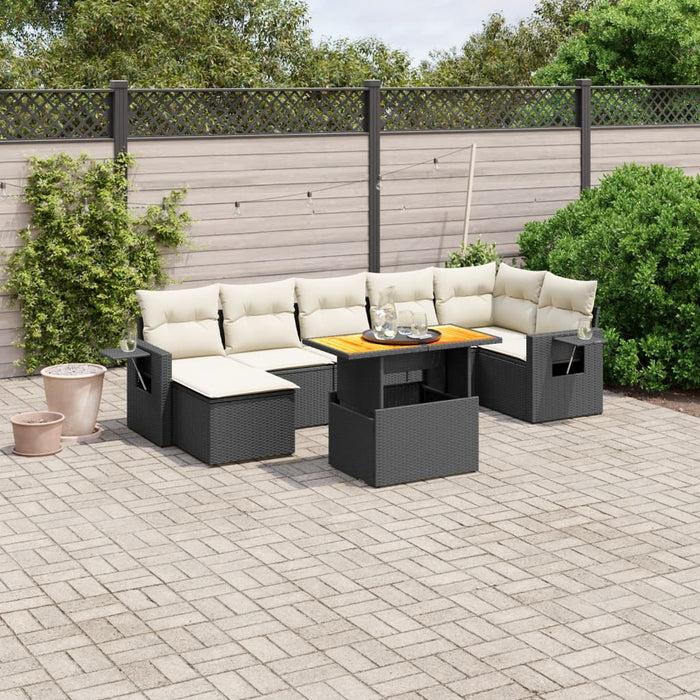 Set Divani da Giardino con Cuscini 8 pz Nero in Polyrattancod mxl 114364