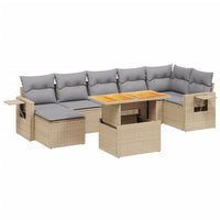 Set Divano da Giardino 8 pz con Cuscini Beige in Polyrattan 3271864