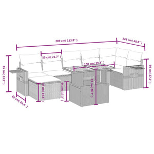 Set Divano da Giardino 8 pz con Cuscini Grigio in Polyrattan 3271865