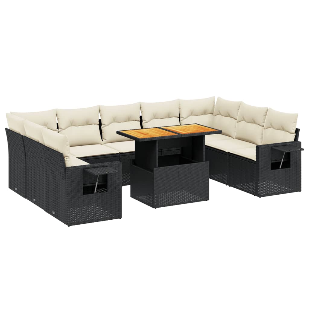 Set Divani da Giardino 10pz con Cuscini in Polyrattan Nerocod mxl 112897