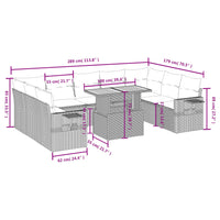 Set Divani da Giardino 10pz con Cuscini in Polyrattan Nerocod mxl 112897