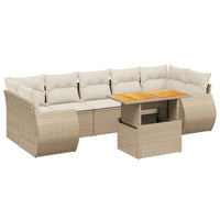 Set Divano da Giardino 8 pz con Cuscini Beige in Polyrattan 3272108