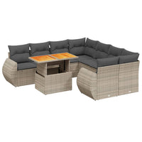 Set Divano da Giardino 9 pz con Cuscini Grigio in Polyrattan 3272124