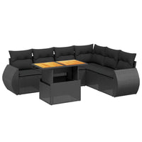 Set Divani da Giardino con Cuscini 7pz Nero Polyrattan 3272210