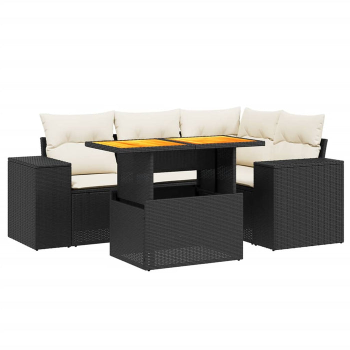 Set Divani da Giardino 5 pz con Cuscini in Polyrattan Nerocod mxl 90210