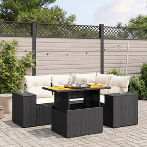 Set Divani da Giardino 5 pz con Cuscini in Polyrattan Nerocod mxl 90210