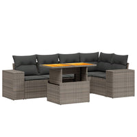 Set Divano da Giardino 6 pz con Cuscini Grigio in Polyrattan 3272628