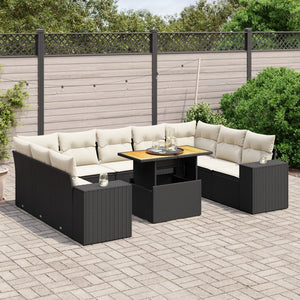 Set Divani da Giardino 10pz con Cuscini in Polyrattan Nerocod mxl 88730