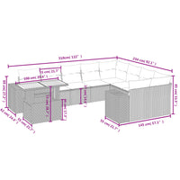 Set Divani da Giardino 10pz con Cuscini in Polyrattan Nerocod mxl 112721