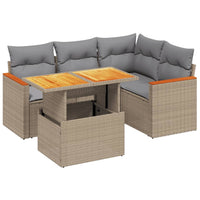 Set Divano da Giardino 5 pz con Cuscini Beige in Polyrattan 3273061