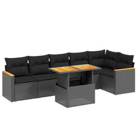 Set Divani da Giardino con Cuscini 7pz Nero Polyrattan 3273085