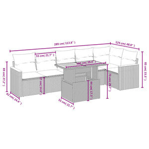 Set Divani da Giardino con Cuscini 7pz Nero Polyrattan 3273085