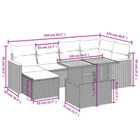 Set Divani da Giardino con Cuscini 7pz Nero Polyrattan 3273177