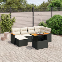 Set Divani da Giardino con Cuscini 7pz Nero Polyrattan 3273177