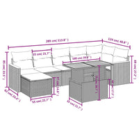 Set Divano da Giardino 8 pz con Cuscini Grigio in Polyrattan 3273188