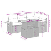 Set Divani da Giardino 5 pz con Cuscini in Polyrattan Nerocod mxl 114229