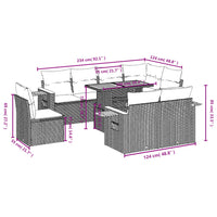 Set Divano da Giardino 9 pz con Cuscini Beige in Polyrattan 3273613