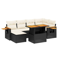 Set Divani da Giardino con Cuscini 7pz Nero Polyrattan 3273618