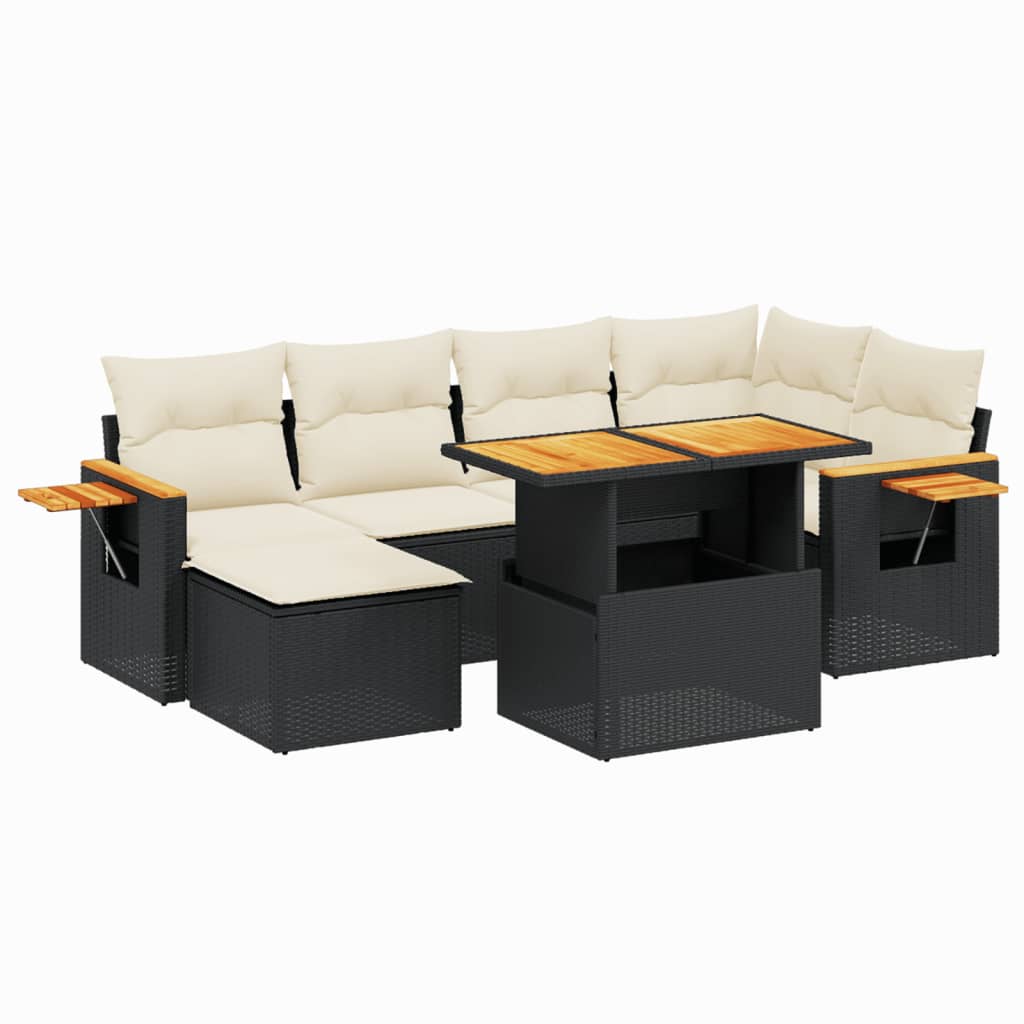 Set Divani da Giardino con Cuscini 8 pz Nero in Polyrattancod mxl 114242