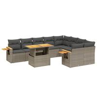 Set Divano da Giardino 10 pz con Cuscini Grigio in Polyrattan 3273678