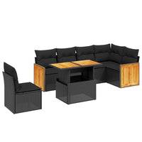 Set Divani da Giardino con Cuscini 7pz Nero Polyrattancod mxl 92390