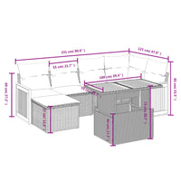 Set Divani da Giardino 7 pz con Cuscini Grigio in Polyrattan 3274063