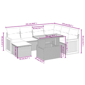 Set Divani da Giardino con Cuscini 8 pz Nero in Polyrattan 3274072