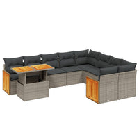 Set Divano da Giardino 10 pz con Cuscini Grigio in Polyrattan 3274126